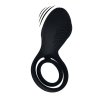Vibrating Cock and Ball Ring with Winged Stimulator - Black